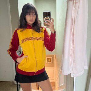 Adidas Men's Yellow and Pink Jacket